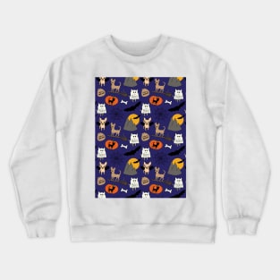 Halloween chihuahuas - navy Crewneck Sweatshirt